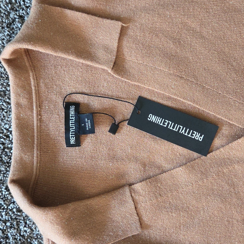 PrettyLittleThing Tan Short Sleeve Cardigan - Picture 5 of 7